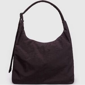 BAGGU chocolate plum nylon shoulder bag